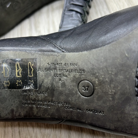 All Saints Spitalfields Sigma Platform Heels Black Leather/Suede - Picture 12 of 12